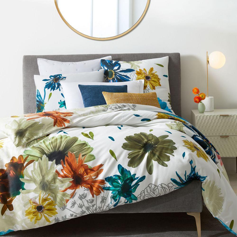 West elm andes deco upholstered bed hotsell